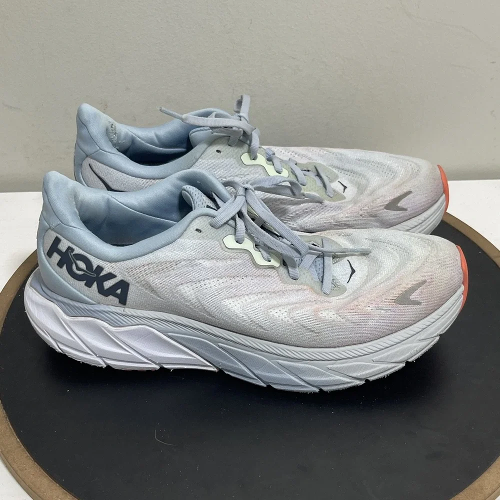 Hoka Arahi 6 Running Shoes Women 10.5 B Stability Blue Peach Sneakers Athleisure